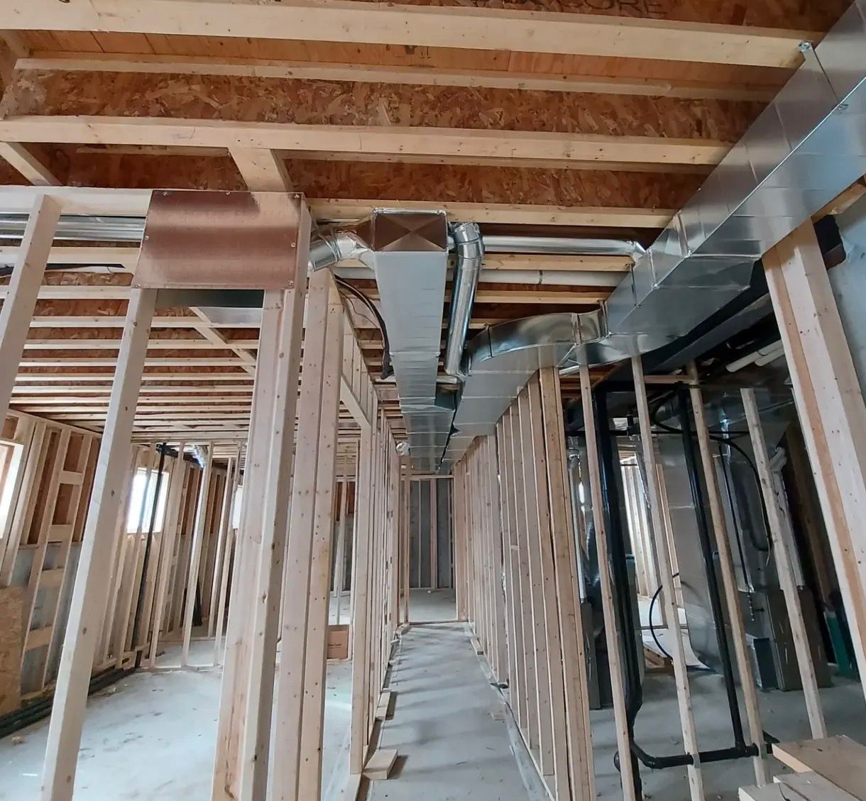 Custom residential ductwork in a Scarborough basement